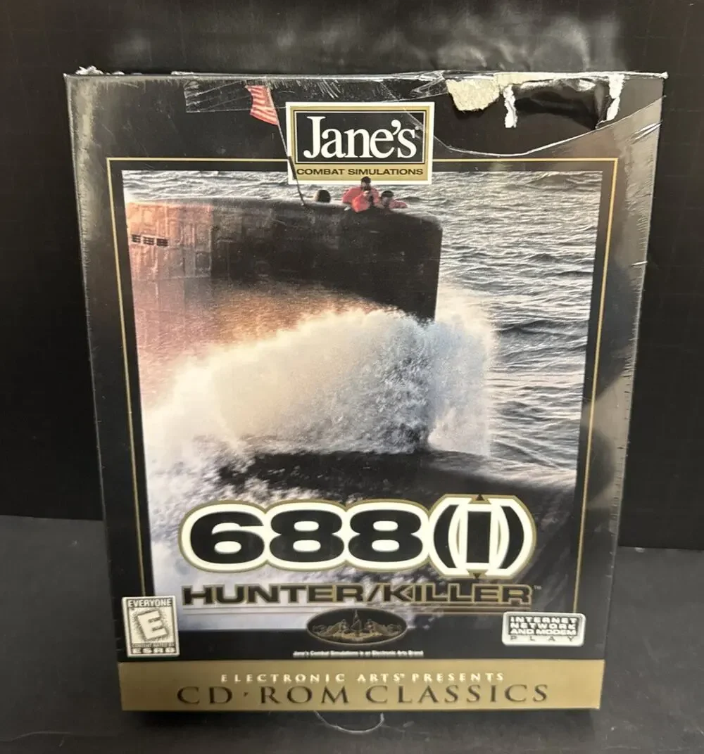 Jane's Combat Simulation 688(I) Hunter/Killer Sub PC CD-ROM Sealed Box Damage